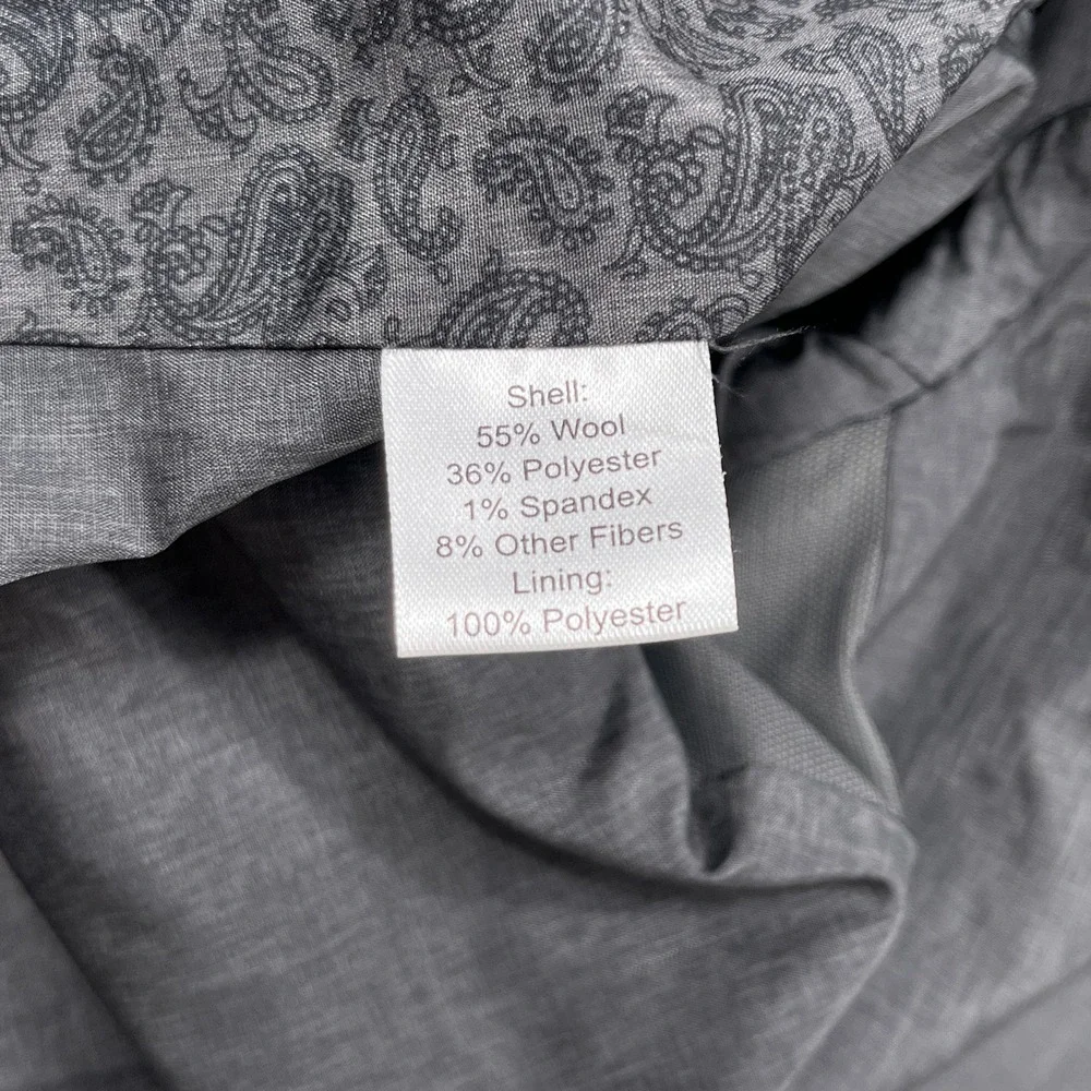 Joseph Abboud Sport Coat Classic Fit Wool Blend Herringbone Grey Mens 3X